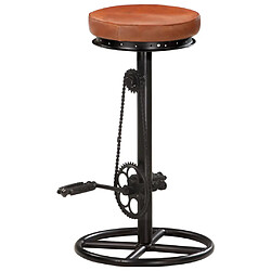 Acheter vidaXL Tabourets de bar lot de 2 noir/marron cuir véritable de chèvre