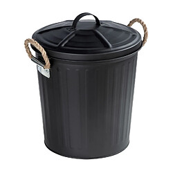 WENKO Poubelle de salle de bain design rétro Gara - 6 L - Noir