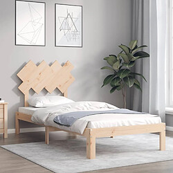 Acheter Maison Chic Lit adulte - Cadre de lit 90x200cm avec tête de lit bois massif -MN61198