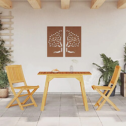 Maison Chic Ensemble de salle à manger de jardin 3 pcs,Table et chaises d'extérieur Bois d'acacia solide -GKD392233