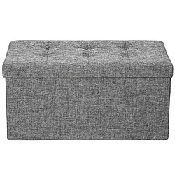 Avis Helloshop26 Pouf coffre de rangement pliable grand format tissu gris clair 1208013