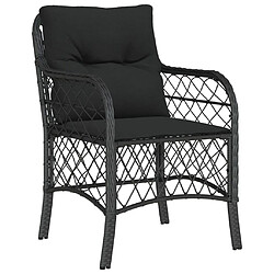 Avis Maison Chic Ensemble à manger d'extérieur 7 pcs avec coussins,Salon de jardin,Mobilier de jardin Noir Résine tressée -GKD593072