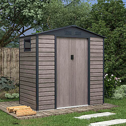 Abri de Jardin en Métal Gardiun Surrey 2,71 m2 Extérieur 213x127x211 cm en Acier avec Fenêtre Latérale et Effect Bois Grainé