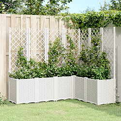 vidaXL Jardinière avec treillis blanc 160x120x140 cm PP