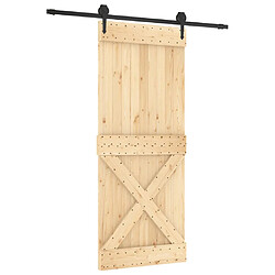 vidaXL Porte coulissante et kit de quincaillerie 85x210 cm pin massif