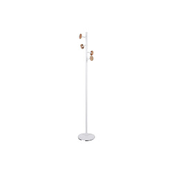 LEITMOTIV Porte manteau design scandinave Discs - Diam. 28 x H. 175 cm - Blanc