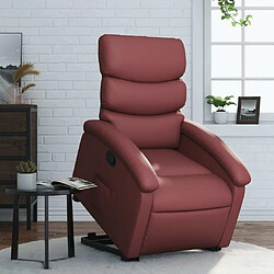 Maison Chic Fauteuil Relax pour salon, Fauteuil inclinable Rouge bordeaux Similicuir -GKD69942