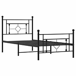 Acheter Maison Chic Cadre/structure de lit métal et tête de lit + pied de lit pour adulte - Lit Moderne Chambre noir 100x190 cm -MN82963