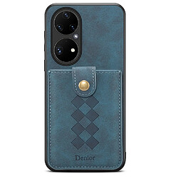 Coque en TPU + PU porte-carte détachable, hybride bleu pour votre Huawei P50