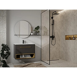 Vente-Unique Meuble de salle de bain suspendu anthracite avec vasque à encastrer - 80 cm - YANGRA