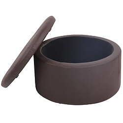 Avis Decoshop26 Tabouret bas pouf repose-pied avec espace rangement surface capitonnée en PVC marron 10_0003707