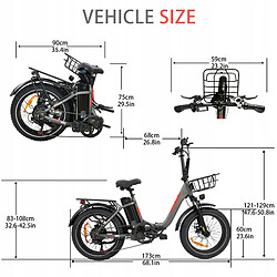 Avis Autrement Vélo électrique Pliable BAOLUJIE DZ-2030 48V16AH,Moteur 750W 20*4.0”- Portée 80KM,40KM/H-Gris