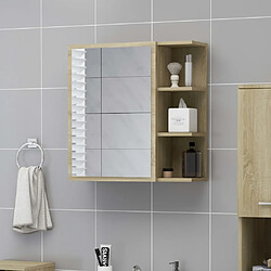 vidaXL Armoire à miroir de salle de bain Chêne sonoma Bois ingénierie