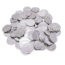 100 Packs Plastic Treasure Coin Pirate Coin Accessoires pour enfants Pirate Party Silver