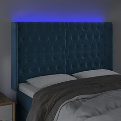 Acheter Maison Chic Tête de lit scandinave à LED,meuble de chambre Bleu foncé 147x16x118/128 cm Velours -MN21732