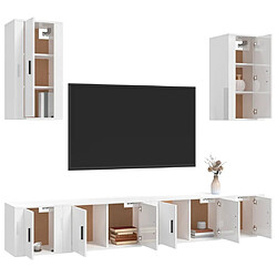 Avis Maison Chic Ensemble de meubles TV 6 pcs pour salon - Blanc brillant Bois d'ingénierie -MN44342