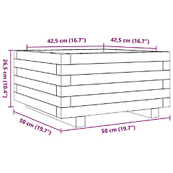 vidaXL Jardinière blanc 50x50x26,5 cm bois de pin massif pas cher