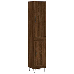 vidaXL Buffet haut Chêne marron 34,5x34x180 cm Bois d'ingénierie