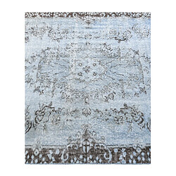 Avis Vidal Tapis de laine 201x122 Bleu Ultra Vintage