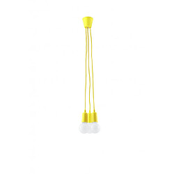 Luminaire Center Suspension DIEGO PVC jaune 3 ampoules