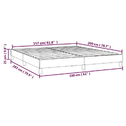 vidaXL Cadre de lit sans matelas taupe 160x200 cm tissu pas cher