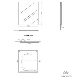 Kiamami Valentina MIROIR DE SALLE DE BAIN 70x60 CM AVEC RÉTRO-ÉCLAIRAGE LED pas cher