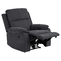 Inside 75 Fauteuil 1 places relax électrique MOANA velours gris sombre piétement noir mat