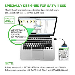 Wewoo Adaptateur de câble SATA vers USB 3.0 professionnel, connecteur d'extension disque dur SSD 2,5 pouces