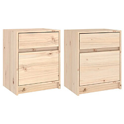 vidaXL Tables de chevet 2 pcs 40x31x50 cm bois de pin massif