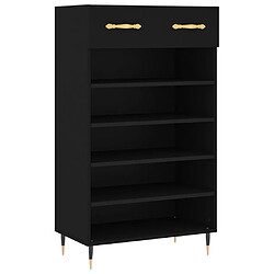 Maison Chic Armoire à Chaussures Noir,Meuble de Rangement à Chaussures 60x35x105 cm bois d'ingénierie -MN99138