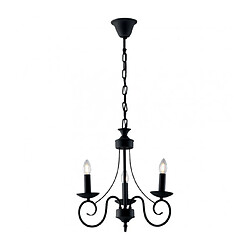 Fan Europe Chandelier sans abats jours Beatrice 3 ampoules Métal Anthracite