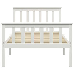 Avis Maison Chic Lit adulte - Lit simple Cadre de lit,Structure du lit Contemporain Blanc Bois de pin massif 100 x 200 cm -MN39833