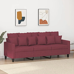 Maison Chic Canapé à 3 places,Canapé droit,Sofa de Salon,Banquette Rouge bordeaux 180 cm Tissu -GKD919718