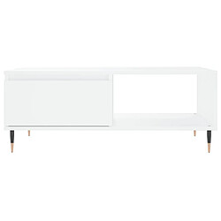 Maison Chic Table basse,Table Console Table d'appoint, Table pour salon blanc 90x60x35 cm bois d'ingénierie -MN94192 pas cher