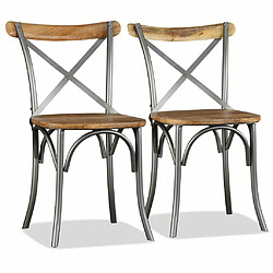 Avis Maison Chic Lot de 2 Chaises à manger,Chaise pour cuisine,Solide Structure bois solide de manguier -MN21319