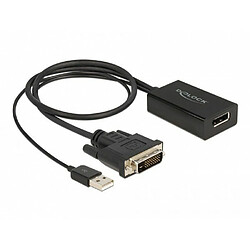 Delock Adaptateur DVI mâle vers DisplayPort 1.2 Femelle Noir 4K 50 cm