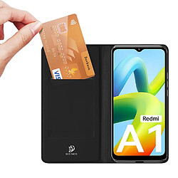 Etui en PU DUX DUCIS avec support et porte-carte pour votre Xiaomi Redmi A1 4G - noir