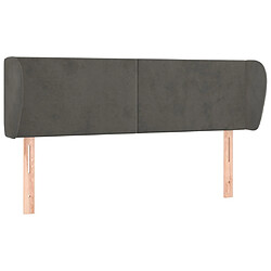 Maison Chic Tête de lit scandinave avec oreilles,meuble de chambre Gris foncé 147x23x78/88 cm Velours -MN87463