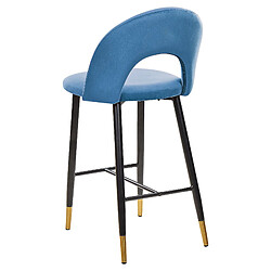 Beliani Tabouret de bar Set de 2 Velours Bleu FALTON pas cher