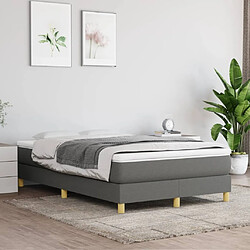 Maison Chic Lit Adulte - Lit simple Lit à sommier tapissier avec matelas moelleux - Meuble de Chambre - Gris foncé 120x200cm Tissu -MN76043