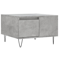 vidaXL Table basse gris béton 55x55x36,5 cm bois d'ingénierie