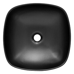 ML-Design Lavabo á poser en céramique noir moderne avec garniture de vidage 405x405x150 mm