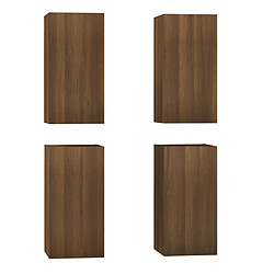 Maison Chic Meubles TV 4 pcs | Banc TV Moderne pour salon | Meuble de Rangement Chêne marron 30,5x30x60 cm Bois d'ingénierie -MN24674