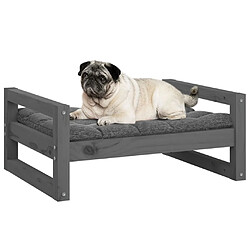 Avis vidaXL Lit pour chien Gris 65,5x50,5x28 cm Bois de pin solide