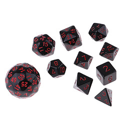 10 Pièces En Plastique Polyhedral Dice Set Jeu De Table Jeu De Fête Accessoire Rouge