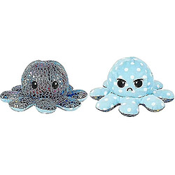 Universal Double face flip enfant peluche poulpe poupée bleu