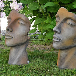 Jardinex Statue visage homm... 53 cm - Rouille