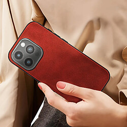 Avis Avizar Coque pour iPhone 15 Pro Effet Cuir Vintage Hybride Rouge