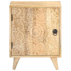 vidaXL Table de chevet sculptée 40x30x50 cm Bois de manguier massif