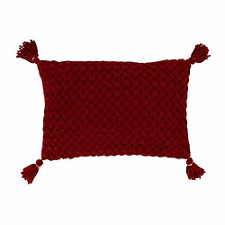 Paris Prix Coussin Déco à Franges Crochet 40x60cm Rouge